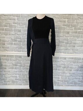 NWT ASOS Black Maxi Dress Minimalist Goth Witch Asymmetrical S Classic Modest
